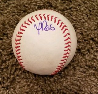 Yasiel Puig Signed Baseball Los Angeles Dodgers Mlb.  Obtained 8/17 In Pittsburgh