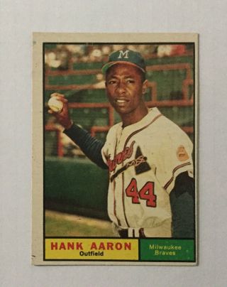 1961 Topps Hank Aaron Milwaukee Braves 415 Ex