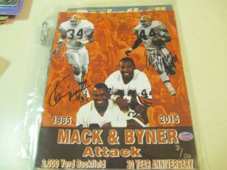 Earnest Byner Kevin Mack Cleveland Browns Signed Autographed 8x10 Photo W /