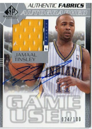 2003 - 04 Sp Game Authentic Fabrics Autographs Card Jtaj Jamaal Tinsley