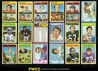 1972 Topps Fball 1st & 2nd Series Mid - Grd Partial Set Manning Staubach Rc (pwcc)