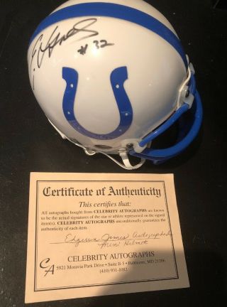 Colts Football Mini Helmet Edgerrin James Minihelmet Autographed Authentic Nfl