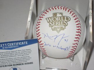 Mike Fontenot (giants) Signed Official 2010 World Series Baseball,  Beckett