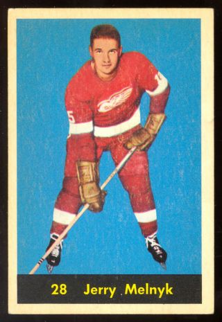 1960 61 Parkhurst Hockey 28 Jerry Melnyk Ex Cond Detroit Red Wings