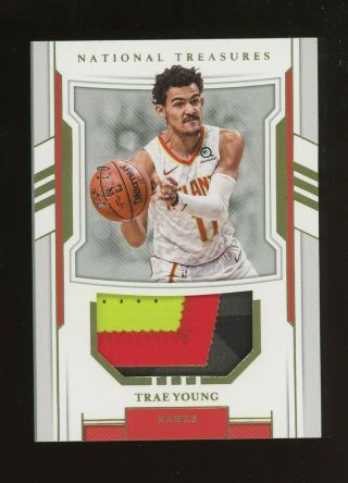 2018 - 19 National Treasures Trae Young Rc Rookie Patch 1/25 Atlanta Hawks
