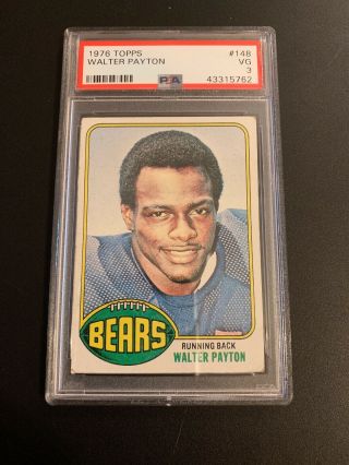 1976 Topps 148 Walter Payton Rookie Card Psa 3 Bears Well Centered
