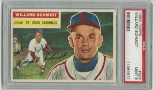 1956 Topps Baseball - Willard Schmidt (323) - Psa 9 - Only One Higher