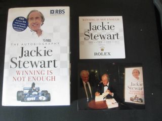 Jackie Stewart Winning Is Not Enough Signed Autographed Hardback Book With Cd