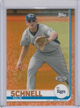 Nick Schnell 2019 Topps Pro Debut Orange Base Parallel 13/25 Rays