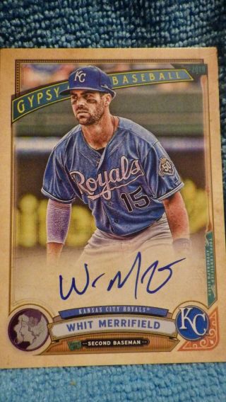 2019 Gypsy Queen: Whit Merrifield On - Card Autograph Kansas City Royals 11/99