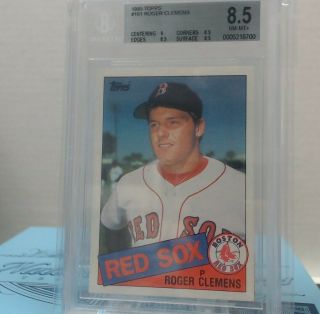 1985 Topps Roger Clemens Rookie Card Red Sox Rc Bgs 8.  5