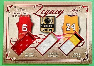 2019 Leaf In The Game 2/3 Julius Erving Michael Jordan Kobe Patch Relic Sp