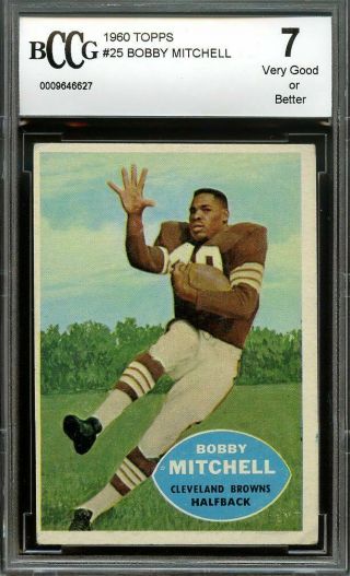 1960 Topps 25 Bobby Mitchell Cleveland Browns Bgs Bccg 7
