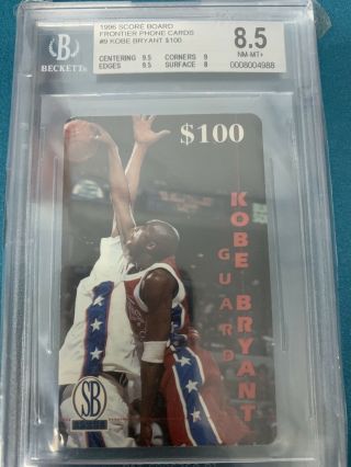 Kobe Bryant Bg 8.  5 1996 Score Board Frontier $100 Phone Cards Cd 9 Ser 337/999