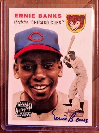 2003 Ernie Banks Topps Heritage Real One Sp Autograph Auto L@@k Short Print
