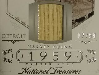 2015 National Treasures Career Year 1959 HARVEY KUENN Bat Relic /99 2