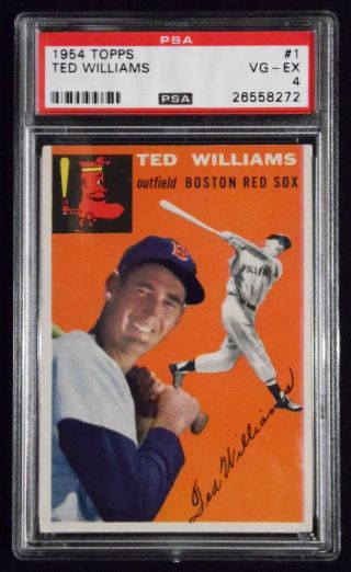 1954 Topps 1 Ted Williams,  Psa 4 (vg - Ex)