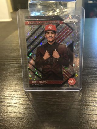 Trae Young 2018 - 19 Panini Prizm Luck Of The Lottery Disco Rookie Insert Card