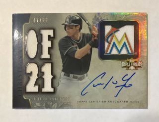 Christian Yelich 2014 Topps Triple Threads Auto Autograph Jersey 47/99