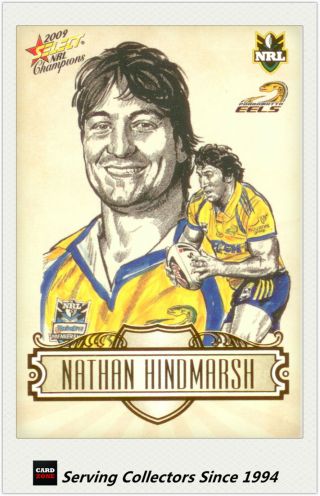 2009 Select Nrl Champions Star Sketch Card Sk19 Nathan Hindmarsh (eels) Rare