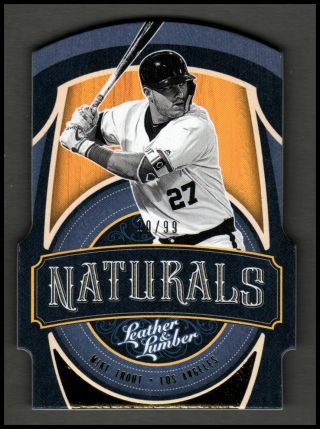 2019 Panini Leather And Lumber Naturals Gold 7 Mike Trout 10/99 - Nm - Mt
