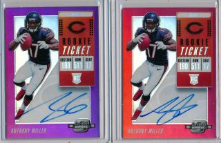 Anthony Miller - 2018 Contenders Opticticket Red /199 & Purple /99 Autos Bears