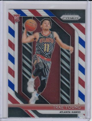 2018 Panini Prizm Trae Young Red White & Blue Prizms Rookie Card Rc 78