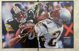 Hines Ward Steelers Autographed 11 X 16 Inch Photograph Gold Marker Go Steelers