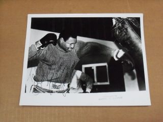 Larry Holmes,  Signed 8 X 10 Black And White Photo,  Training,