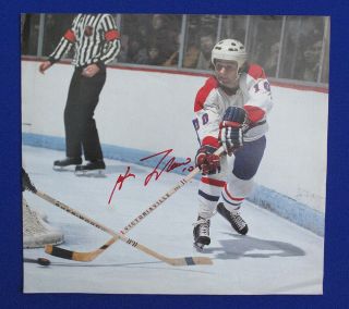 Guy Lafleur Hof Canadiens Signed Autograph Auto 11x11 Vintage Calendar Photo