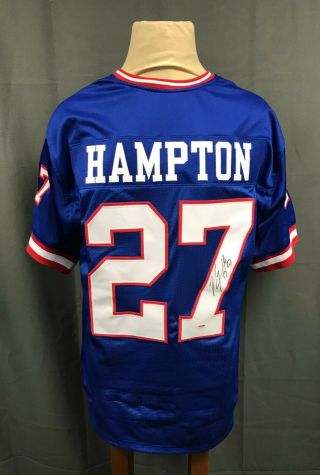 Rodney Hampton 27 Signed Ny Giants Jersey Autographed Auto Sz Xl Psa/dna