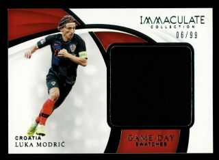 2018 - 19 Immaculate Soccer Luka Modric Match Worn Jersey 06/99 Croatia