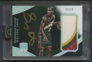 2014 - 15 Panini Eminence Gary Payton 4 - Color Game Patch Auto /10