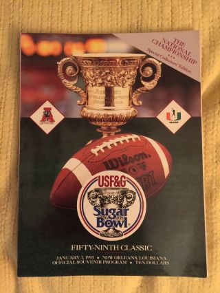 1993 Sugar Bowl Program Alabama Vs Miami Gene Stallings National Championship