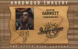 2001 - 02 Ud Inspirations Hardwood Imagery Basketball Card Kg Kevin Garnett