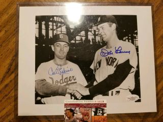 Don Larsen Carl Erskine Yankees Dodgers Signed Autographed 8x10 Jsa