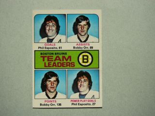 1975/76 O - Pee - Chee Nhl Hockey Card 314 Bobby Orr Phil Esposito Exnm Sharp Opc