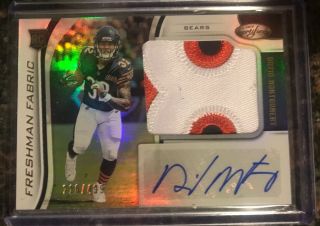 2019 Certified David Montgomery Freshman Fabric 3 Color Patch Auto Rc /499 Bears