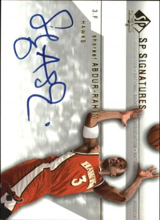 2003 - 04 Sp Authentic Signatures Hawks Basketball Card Saa Shareef Abdur - Rahim