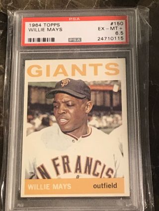 1964 Topps Willie Mays 150 Psa 6.  5.  May Cross Over To Psa 7 Giants