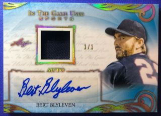 Bert Blyleven 2019 Leaf Itg Game Patch Auto 1/1 Gold Minnesota Twins Sp