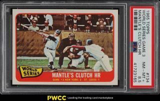 1965 Topps Mickey Mantle World Series Game 3 134 Psa 8.  5 Nm - Mt,  (pwcc)