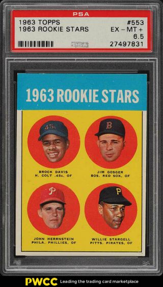 1963 Topps Willie Stargell Rookie Rc 553 Psa 6.  5 Exmt,  (pwcc)