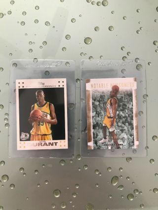 2007 - 08 Fleer Hot Prospects Notable Newcomers Kevin Durant Roy,  Topps Rc (2)