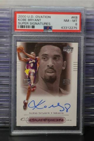 2000 - 01 U.  D.  Ovation Kobe Bryant Signatures Auto Autograph Psa 8 Lakers Jw