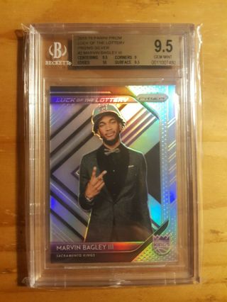 2018 - 19 Prizm Luck Of The Lottery Marvin Bagley Iii Silver Prizm Bgs 9.  5