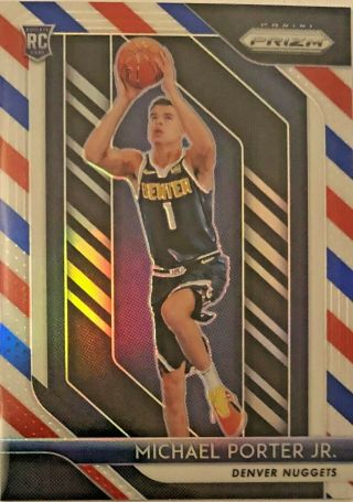 Michael Porter Jr.  2018 - 19 Panini Prizm 32 Red/white/blue Parallel Rookie Card