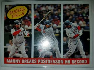 Boston Red Sox Manny Ramirez 2008 Topps Heritage Baseball Thrills Postseason Hr