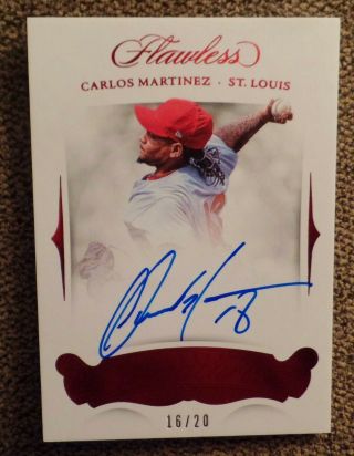 2018 Panini Flawless Signatures Carlos Martinez St.  Louis Cardinals Auto /20