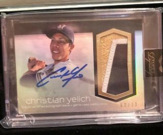 2018 Topps Dynasty Christian Yelich Game Patch Auto ’d 08/10 Autograph Sp